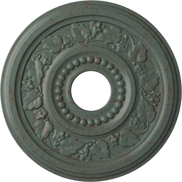 Ekena Millwork Genevieve Medallion (Canopies up to 3 1/2"), 16 1/8"OD x 3 1/2"ID x 7/8"P, Cloud Burst Crackle CM16GNCBC - main